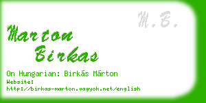 marton birkas business card